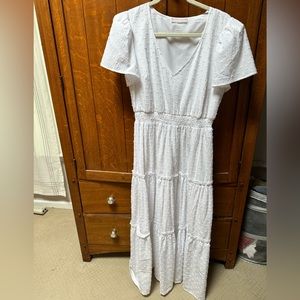 Chelsea 28 white Swiss dot maxi dress, size M, NEVER WORN